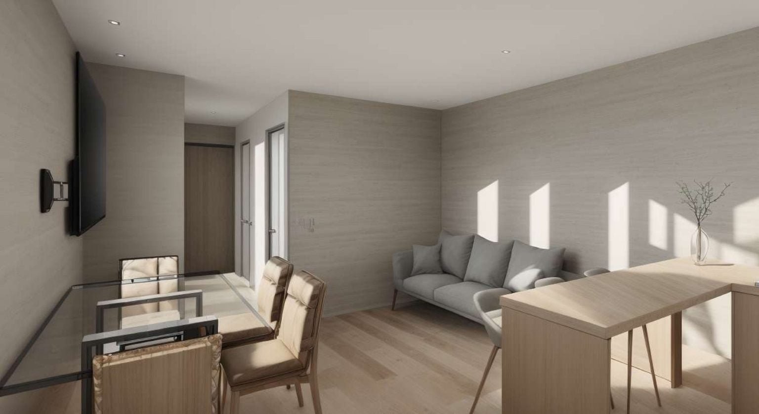 Diseño interior sala atardecer